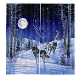 Max 2 Panel Set Digital Printing Curtains 3D Animals Snow Wolves-75x166cm - Aladdin Shoppers