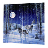 Max 2 Panel Set Digital Printing Curtains 3D Animals Snow Wolves-75x166cm - Aladdin Shoppers
