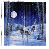 Max 2 Panel Set Digital Printing Curtains 3D Animals Snow Wolves-75x166cm - Aladdin Shoppers