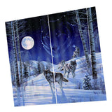 Max 2 Panel Set Digital Printing Curtains 3D Animals Snow Wolves-85x200cm - Aladdin Shoppers
