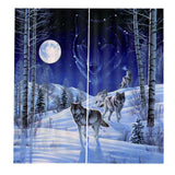 Max 2 Panel Set Digital Printing Curtains 3D Animals Snow Wolves-85x200cm - Aladdin Shoppers