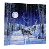 Max 2 Panel Set Digital Printing Curtains 3D Animals Snow Wolves-85x200cm - Aladdin Shoppers