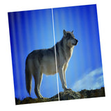 Max 2 Panel Set Digital Printing Curtains 3D Animals Standing Wolf-85x200cm - Aladdin Shoppers