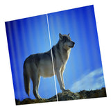 Max 2 Panel Set Digital Printing Curtains 3D Animals Standing Wolf-85x200cm - Aladdin Shoppers