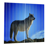 Max 2 Panel Set Digital Printing Curtains 3D Animals Standing Wolf-85x200cm - Aladdin Shoppers