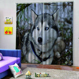 Max 2 Panel Set Digital Printing Curtains 3D Animals Wolf-75x166cm - Aladdin Shoppers