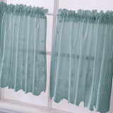 Max 2 Panels Embroidered Lace Window Voile Sheer Curtain Tiers 74*61cm Blue - Aladdin Shoppers