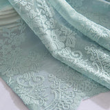 Max 2 Panels Embroidered Lace Window Voile Sheer Curtain Tiers 74*61cm Blue - Aladdin Shoppers