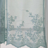 Max 2 Panels Embroidered Lace Window Voile Sheer Curtain Tiers 74*61cm Blue - Aladdin Shoppers