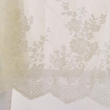 Max 2 Panels Embroidered Lace Window Voile Sheer Curtain Tiers 74*61cm Creamy - Aladdin Shoppers