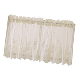 Max 2 Panels Embroidered Lace Window Voile Sheer Curtain Tiers 74*61cm Creamy - Aladdin Shoppers