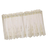 Max 2 Panels Embroidered Lace Window Voile Sheer Curtain Tiers 74*61cm Creamy - Aladdin Shoppers