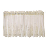 Max 2 Panels Embroidered Lace Window Voile Sheer Curtain Tiers 74*61cm Creamy - Aladdin Shoppers