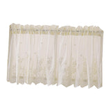 Max 2 Panels Embroidered Lace Window Voile Sheer Curtain Tiers 74*61cm Creamy - Aladdin Shoppers