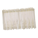 Max 2 Panels Embroidered Lace Window Voile Sheer Curtain Tiers 74*61cm Creamy - Aladdin Shoppers