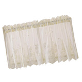 Max 2 Panels Embroidered Lace Window Voile Sheer Curtain Tiers 74*61cm Creamy - Aladdin Shoppers