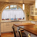Max 2 Panels Embroidered Lace Window Voile Sheer Curtain Tiers 74*61cm White - Aladdin Shoppers