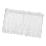 Max 2 Panels Embroidered Lace Window Voile Sheer Curtain Tiers 74*61cm White - Aladdin Shoppers