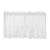 Max 2 Panels Embroidered Lace Window Voile Sheer Curtain Tiers 74*61cm White - Aladdin Shoppers