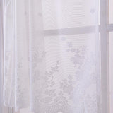 Max 2 Panels Embroidered Lace Window Voile Sheer Curtain Tiers 74*61cm White - Aladdin Shoppers
