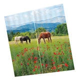 Max 2 Panels Set Teen Animal Decor 3D Print Window Curtain Drapes Horses - Aladdin Shoppers