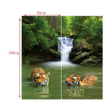 Max 2 Panels Set Teen Animal Decor 3D Print Window Curtain Drapes Tiger - Aladdin Shoppers