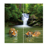 Max 2 Panels Set Teen Animal Decor 3D Print Window Curtain Drapes Tiger - Aladdin Shoppers