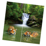 Max 2 Panels Set Teen Animal Decor 3D Print Window Curtain Drapes Tiger - Aladdin Shoppers