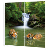 Max 2 Panels Set Teen Animal Decor 3D Print Window Curtain Drapes Tiger - Aladdin Shoppers