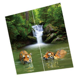 Max 2 Panels Set Teen Animal Decor 3D Print Window Curtain Drapes Tiger - Aladdin Shoppers