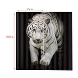 Max 2 Panels Set Teen Animal Decor 3D Print Window Curtain Drapes White Tiger - Aladdin Shoppers