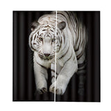 Max 2 Panels Set Teen Animal Decor 3D Print Window Curtain Drapes White Tiger - Aladdin Shoppers