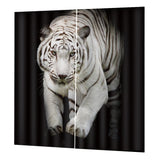 Max 2 Panels Set Teen Animal Decor 3D Print Window Curtain Drapes White Tiger - Aladdin Shoppers