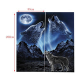 Max 2 Panels Set Teen Animal Decor 3D Print Window Curtain Drapes Wolf - Aladdin Shoppers