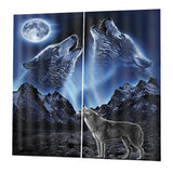 Max 2 Panels Set Teen Animal Decor 3D Print Window Curtain Drapes Wolf - Aladdin Shoppers