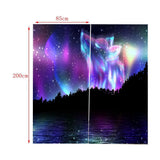 Max 2 Panels Set Teen Animal Decor 3D Print Window Curtain Drapes Wolf Spirit - Aladdin Shoppers