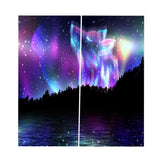 Max 2 Panels Set Teen Animal Decor 3D Print Window Curtain Drapes Wolf Spirit - Aladdin Shoppers