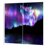 Max 2 Panels Set Teen Animal Decor 3D Print Window Curtain Drapes Wolf Spirit - Aladdin Shoppers