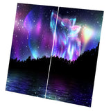 Max 2 Panels Set Teen Animal Decor 3D Print Window Curtain Drapes Wolf Spirit - Aladdin Shoppers