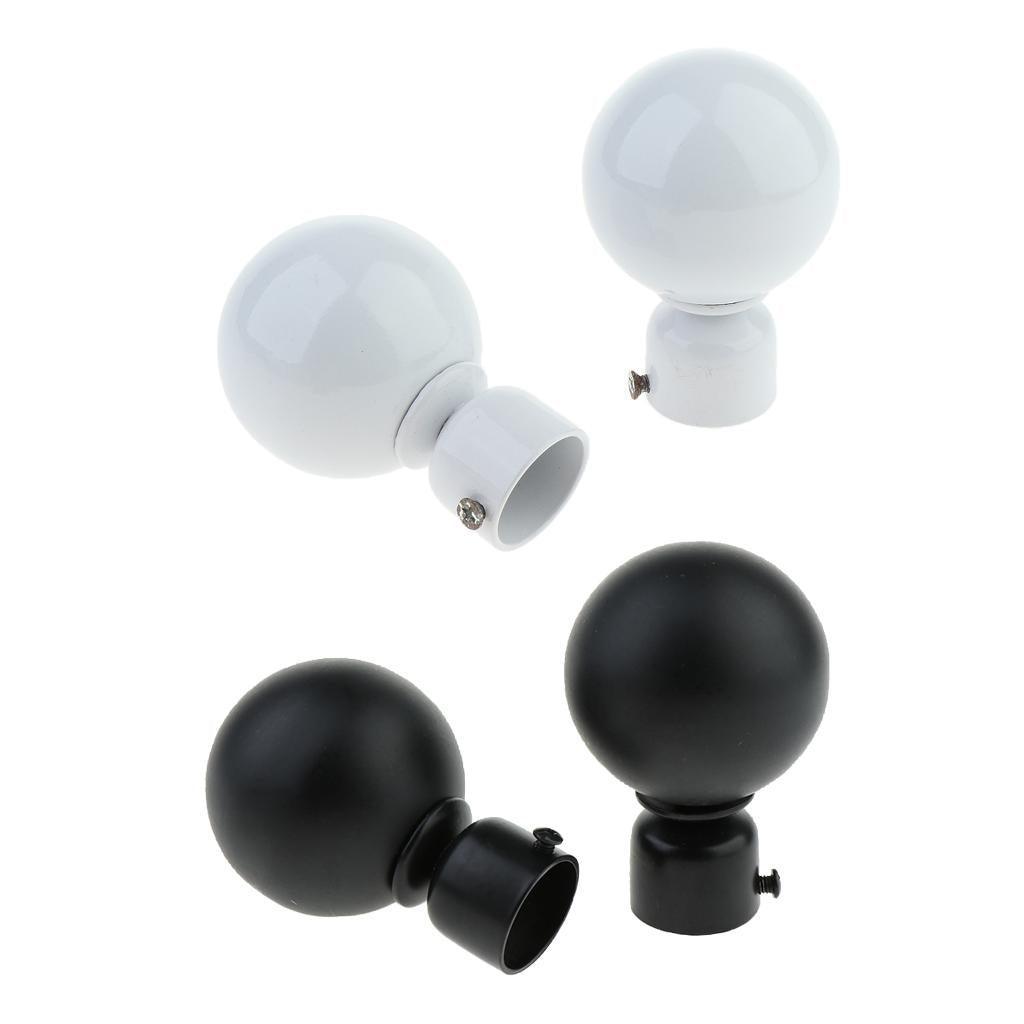 Max 2 Pcs Elegant Solid Color Metal Curtain Rod Finial , Drapery Pole Caps White - Aladdin Shoppers