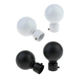 Max 2 Pcs Elegant Solid Color Metal Curtain Rod Finial , Drapery Pole Caps White - Aladdin Shoppers