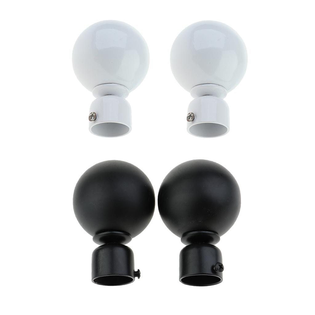 Max 2 Pcs Elegant Solid Color Metal Curtain Rod Finial , Drapery Pole Caps White - Aladdin Shoppers