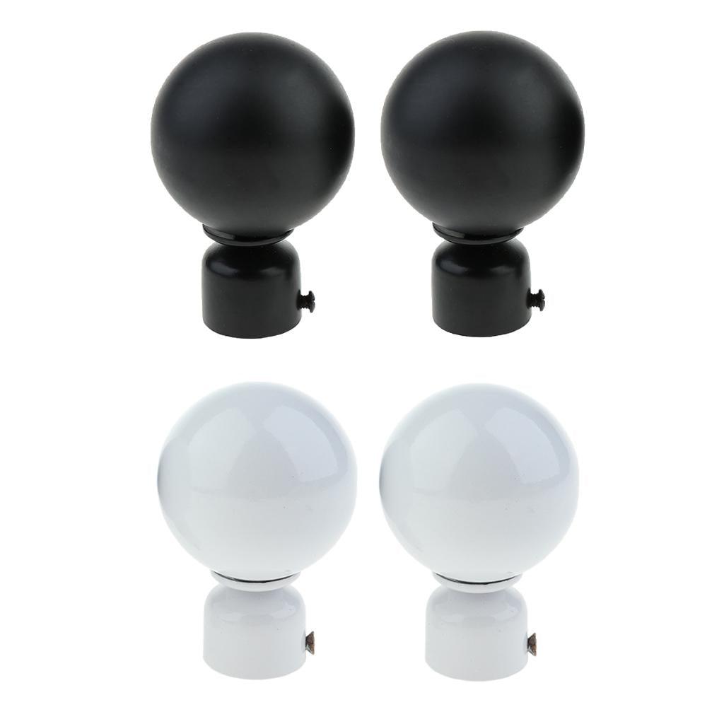 Max 2 Pcs Elegant Solid Color Metal Curtain Rod Finial , Drapery Pole Caps White - Aladdin Shoppers