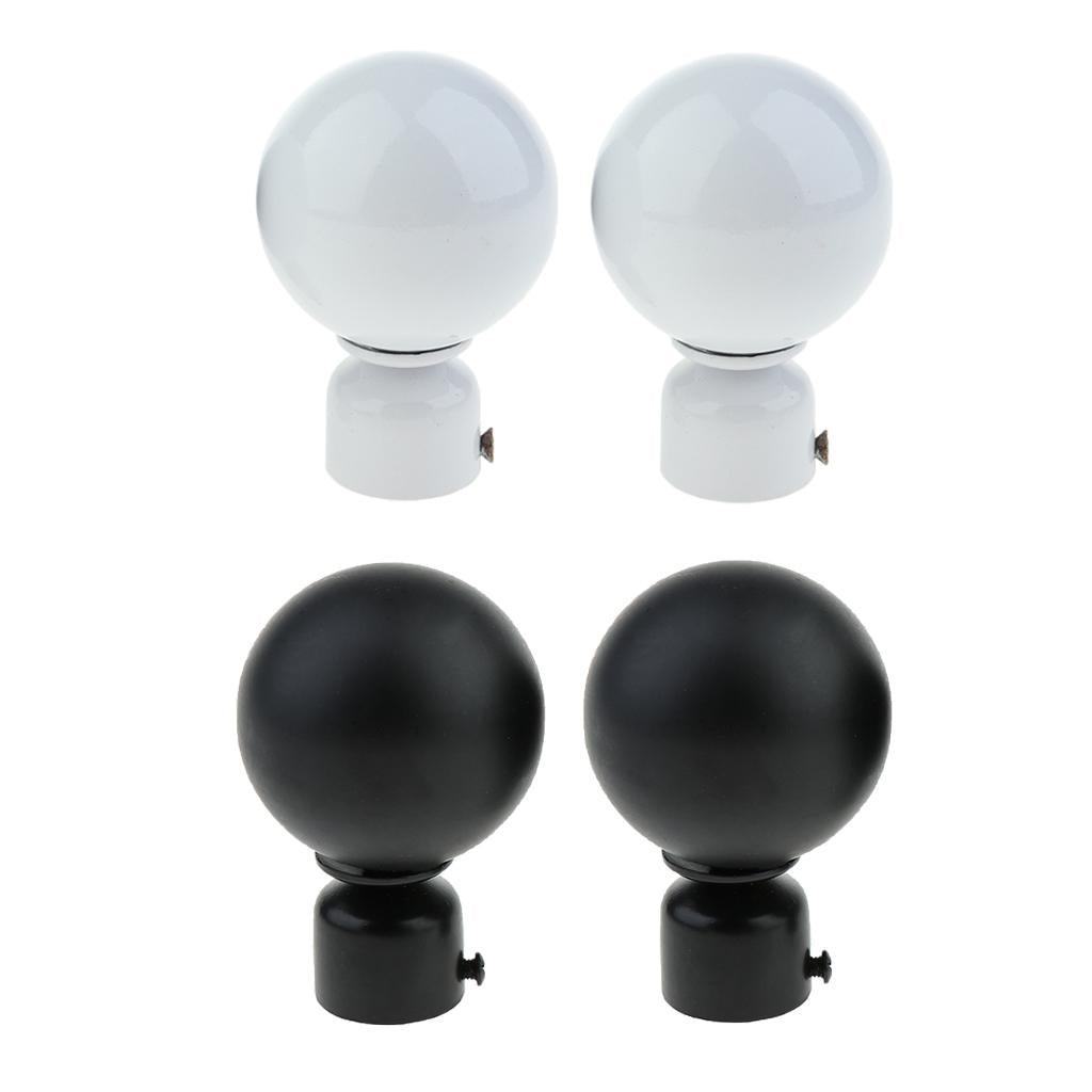Max 2 Pcs Elegant Solid Color Metal Curtain Rod Finial , Drapery Pole Caps White - Aladdin Shoppers