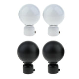 Max 2 Pcs Elegant Solid Color Metal Curtain Rod Finial , Drapery Pole Caps White - Aladdin Shoppers