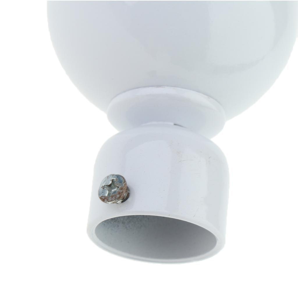 Max 2 Pcs Elegant Solid Color Metal Curtain Rod Finial , Drapery Pole Caps White - Aladdin Shoppers