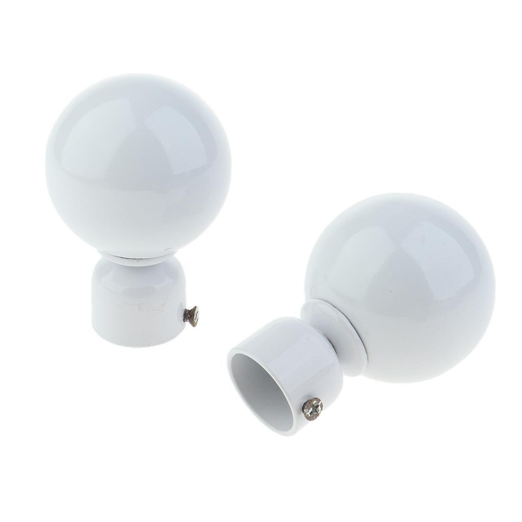 Max 2 Pcs Elegant Solid Color Metal Curtain Rod Finial , Drapery Pole Caps White - Aladdin Shoppers