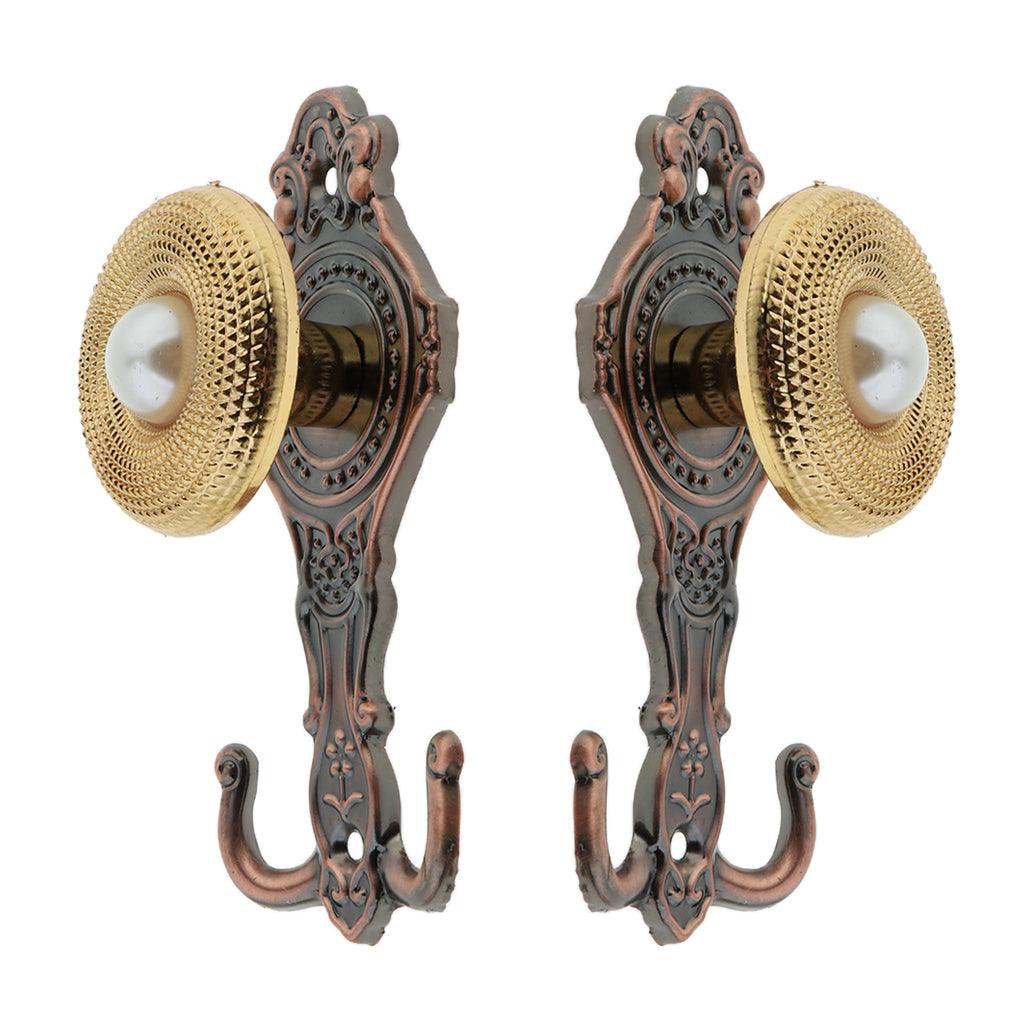 Max 2 Pcs European-style Curtain Strap Hook Alloy Wall Hook,3 Colors Ancient Red - Aladdin Shoppers