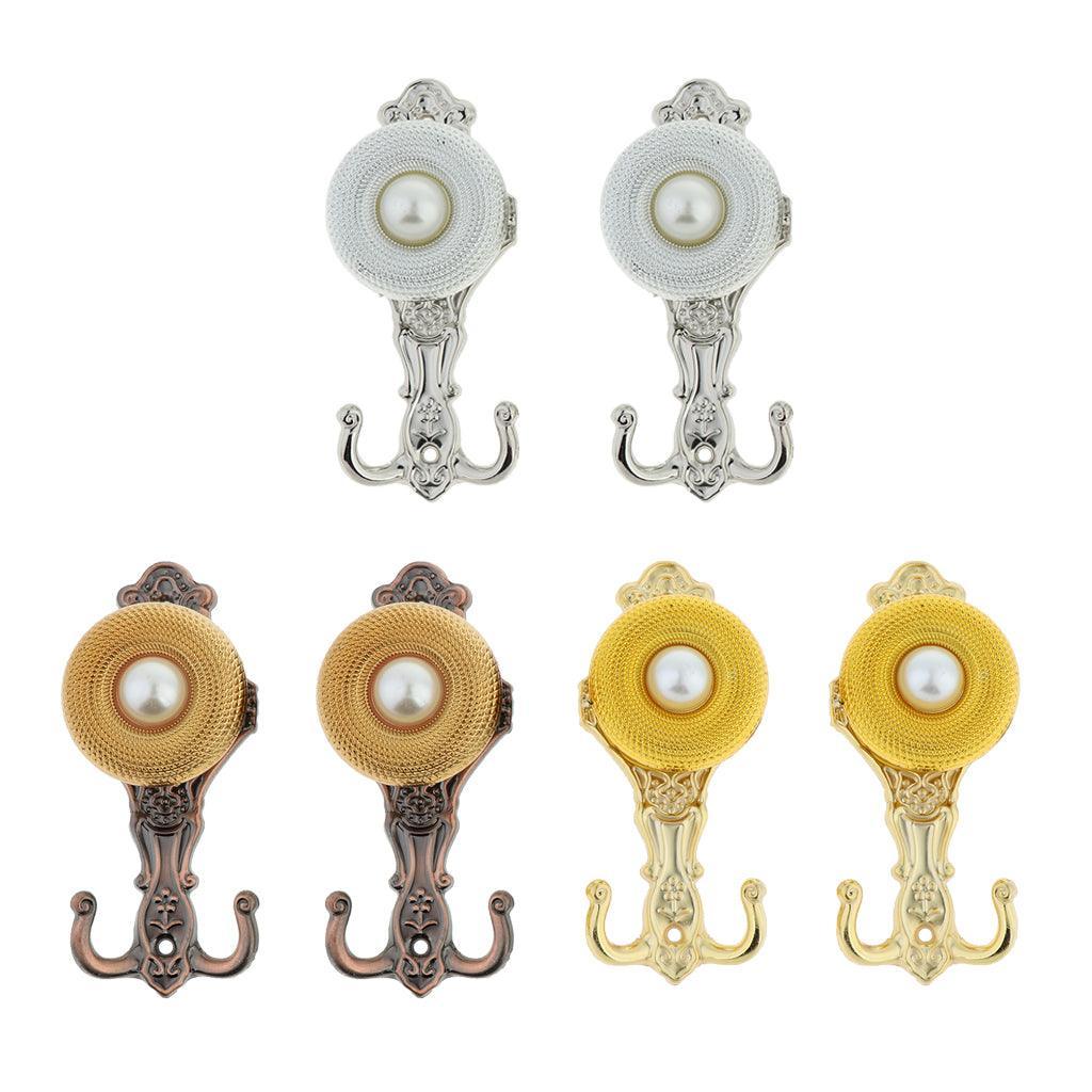 Max 2 Pcs European-style Curtain Strap Hook Alloy Wall Hook,3 Colors Ancient Red - Aladdin Shoppers