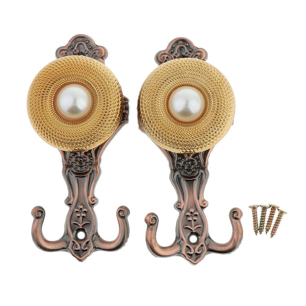Max 2 Pcs European-style Curtain Strap Hook Alloy Wall Hook,3 Colors Ancient Red - Aladdin Shoppers